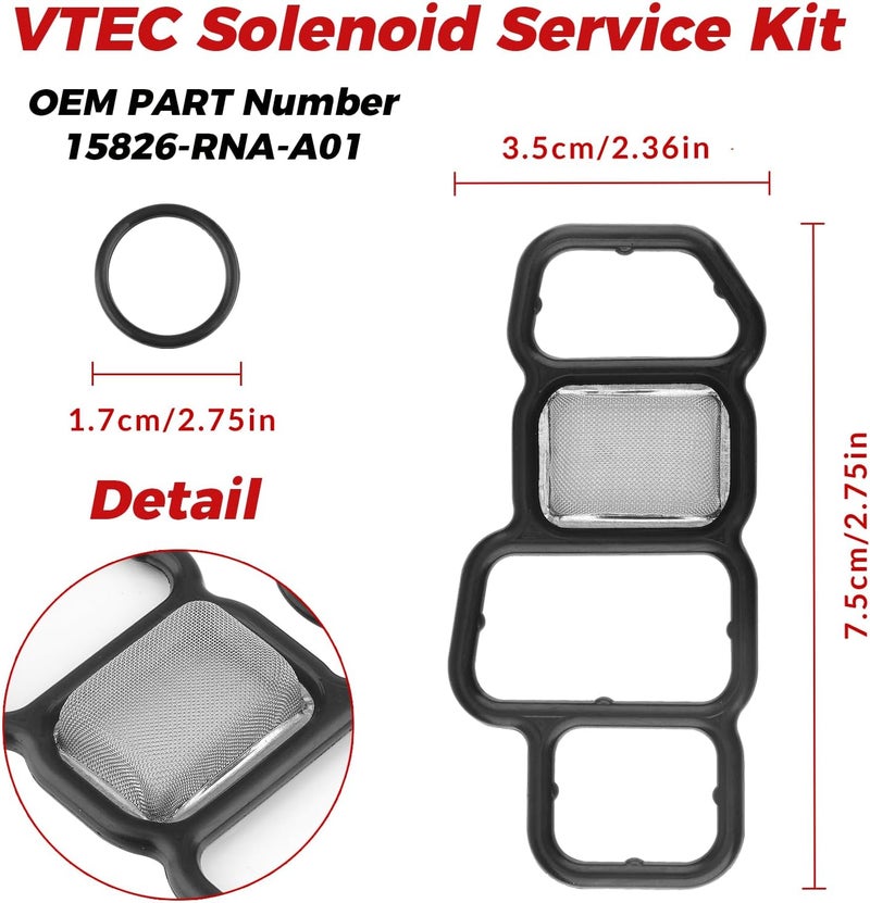 Cybal 15826-RNA-A01 91319-PAA-A01 917-174 Head Cylinder Solenoid Valve Gasket Fit 03-21 Acura ILX Honda Accord/Civic/CR-V/HR-V Porsche Cayenne 1.8L/2.0L/4.5L 15826RNAA01,91319PAAA01,917174,0115600,SVF102 - Image 5